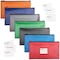 Better Office Products Zipper Security Bank Deposit Bag, Clear Window & 14 Insert Cards, 1125in x 625in Asst'd Colors, 7PK 24007 - alternate 1